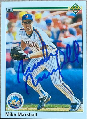 Mike Marshall Signed 1990 Upper Deck Baseball Card - New York Mets