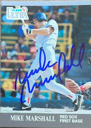 Mike Marshall Signed 1991 Fleer Ultra Baseball Card - Boston Red Sox