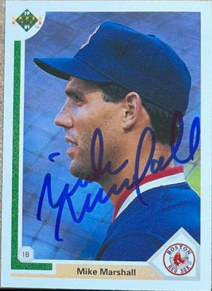 マイク マーシャル サイン入り 1991 アッパー デッキ ベースボール カード - ボストン レッドソックス