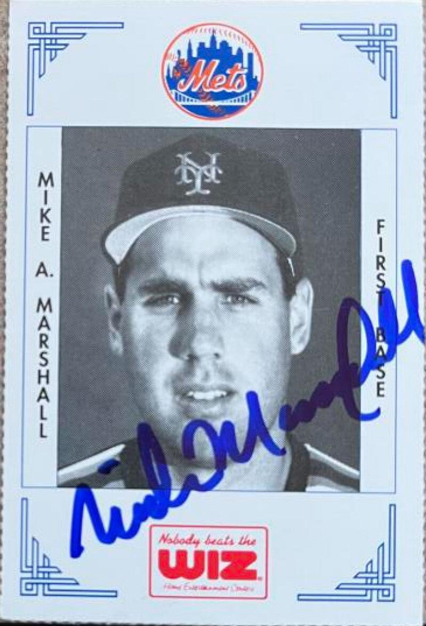 Mike Marshall Signed 1991 WIZ Baseball Card - New York Mets
