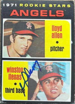 Winston Llenas Signed 1971 Topps Baseball Card - California Angels