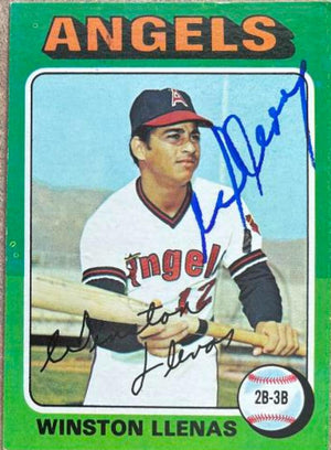 Winston Llenas Signed 1975 Topps Baseball Card - California Angels