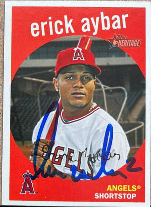 Erick Aybar Signed 2008 Topps Heritage Baseball Card - Anaheim Angels
