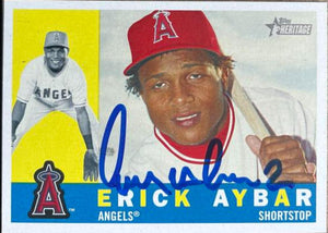Erick Aybar Signed 2009 Topps Heritage Baseball Card - Anaheim Angels