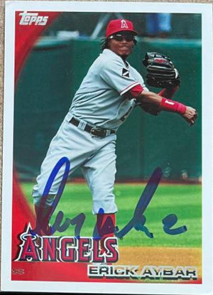 Erick Aybar Signed 2010 Topps Baseball Card - Anaheim Angels