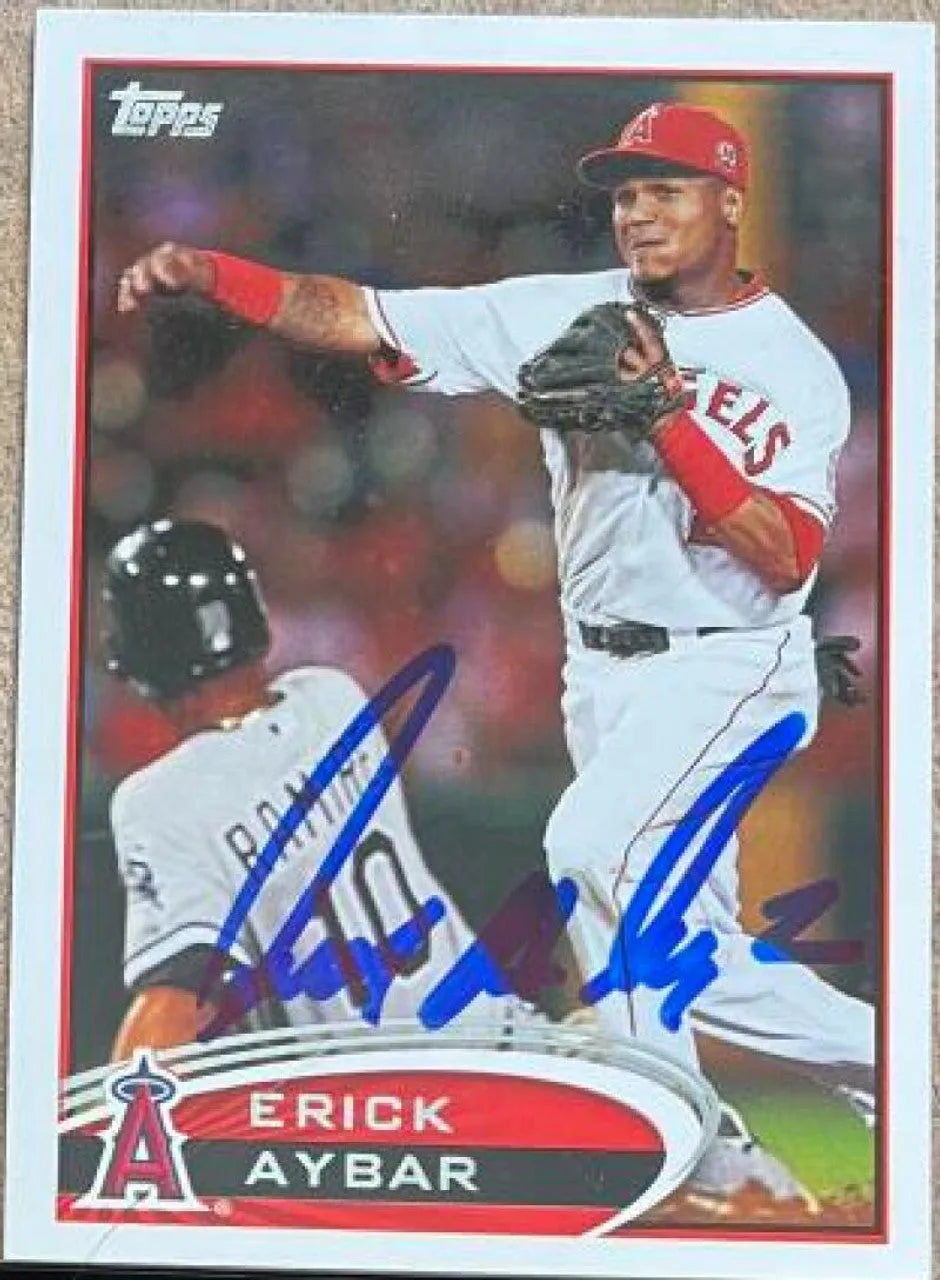 Erick Aybar Signed 2012 Topps Baseball Card - Anaheim Angels