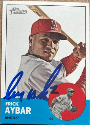 Erick Aybar Signed 2012 Topps Heritage Baseball Card - Anaheim Angels