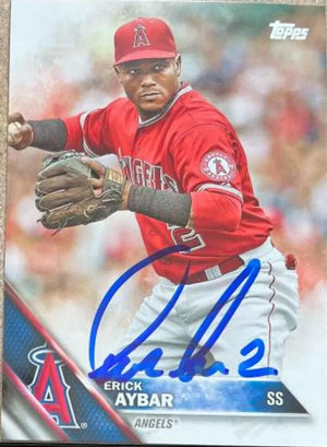 Erick Aybar Signed 2016 Topps Baseball Card - Anaheim Angels