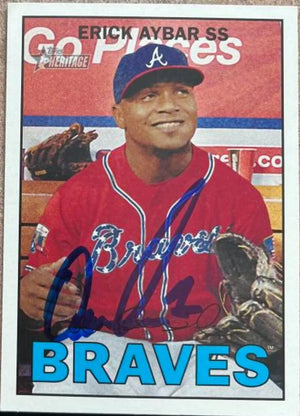 Erick Aybar Signed 2016 Topps Heritage Baseball Card - Atlanta Braves