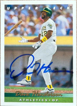 Dave Henderson Signed 1993 Upper Deck Baseball Card - Oakland A's
