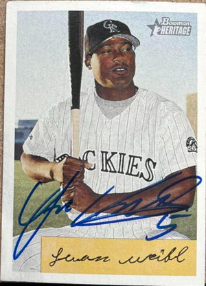 Juan Uribe Signed 2002 Bowman Heritage Baseball Card - Colorado Rockies
