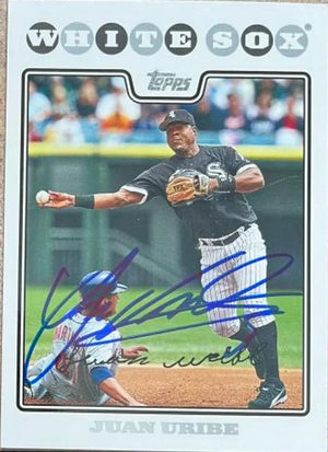 Juan Uribe Signed 2008 Topps Baseball Card - Chicago White Sox