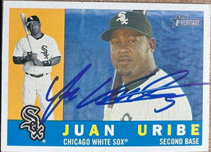 Juan Uribe Signed 2009 Topps Heritage Baseball Card - Chicago White Sox