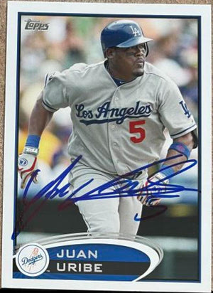 Juan Uribe Signed 2012 Topps Baseball Card - Los Angeles Dodgers