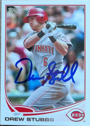Drew Stubbs Signed 2013 Topps Baseball Card - Cincinnati Reds
