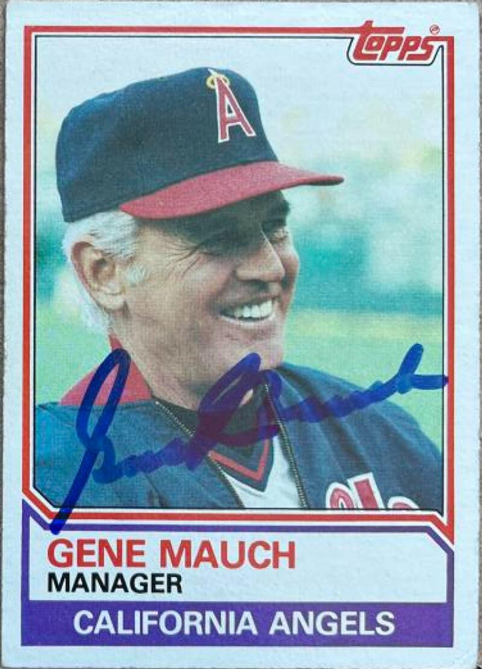 Gene Mauch Signed 1983 Topps Baseball Card - California Angels