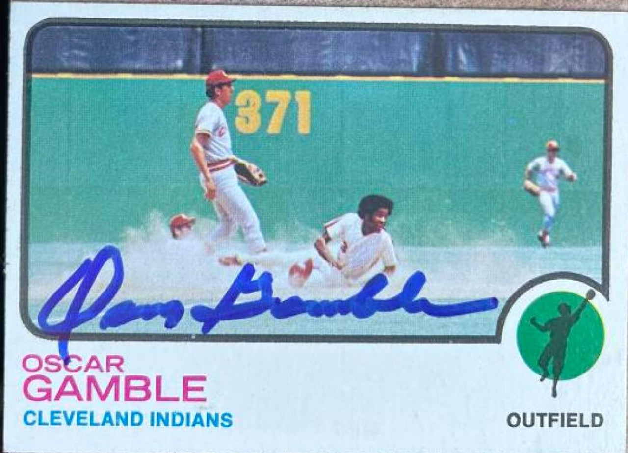 Oscar Gamble Signed 1973 Topps Baseball Card - Cleveland Indians