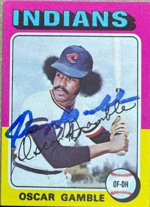 Oscar Gamble Signed 1975 Topps Baseball Card - Cleveland Indians