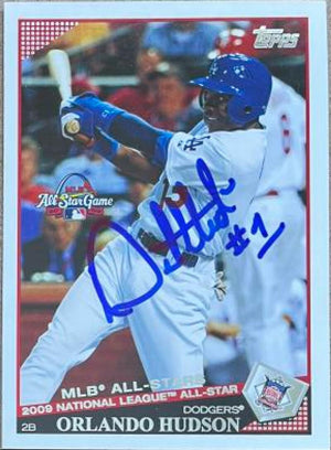 Orlando Hudson Signed 2009 Topps Updates & Highlights All-Star Baseball Card - Los Angeles Dodgers