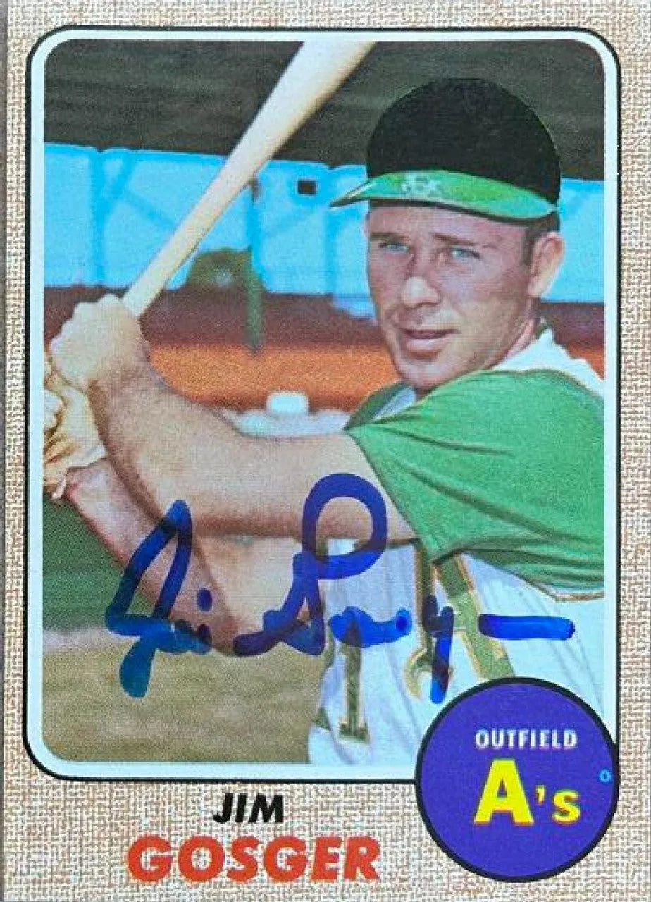 Jim Gosger Signed 1968 Topps Baseball Card - Kansas City Athletics