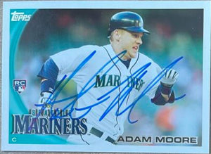 アダム・ムーアが署名した 2010 Topps ベースボールカード - シアトル・マリナーズ