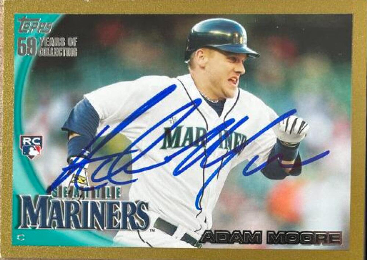 Adam Moore Signed 2010 Topps Gold Baseball Card - Seattle Mariners