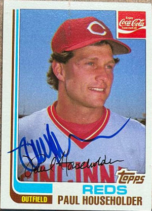 Paul Householder Signed 1982 Topps Coca-Cola Baseball Card - Cincinnati Reds