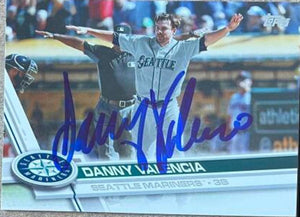 Danny Valencia Signed 2017 Topps Baseball Card - Seattle Mariners
