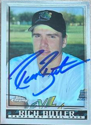 Rich Butler Signed 1998 Topps Chrome Baseball Card - Tampa Bay Devil Rays