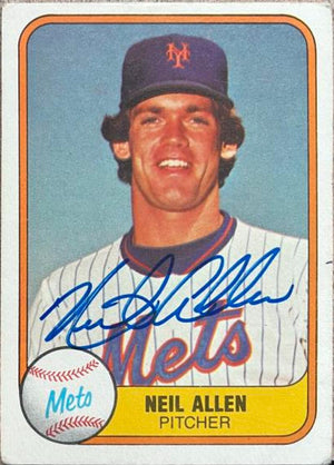 Neil Allen Signed 1981 Fleer Baseball Card - New York Mets