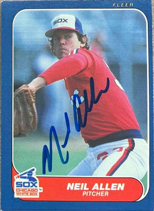 Neil Allen Signed 1986 Fleer Update Baseball Card - Chicago White Sox