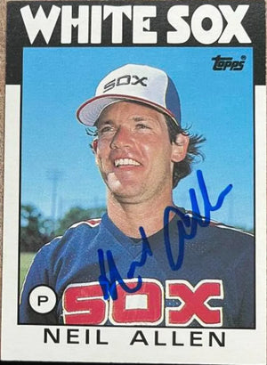 Neil Allen Signed 1986 Topps Traded Baseball Card - Chicago White Sox