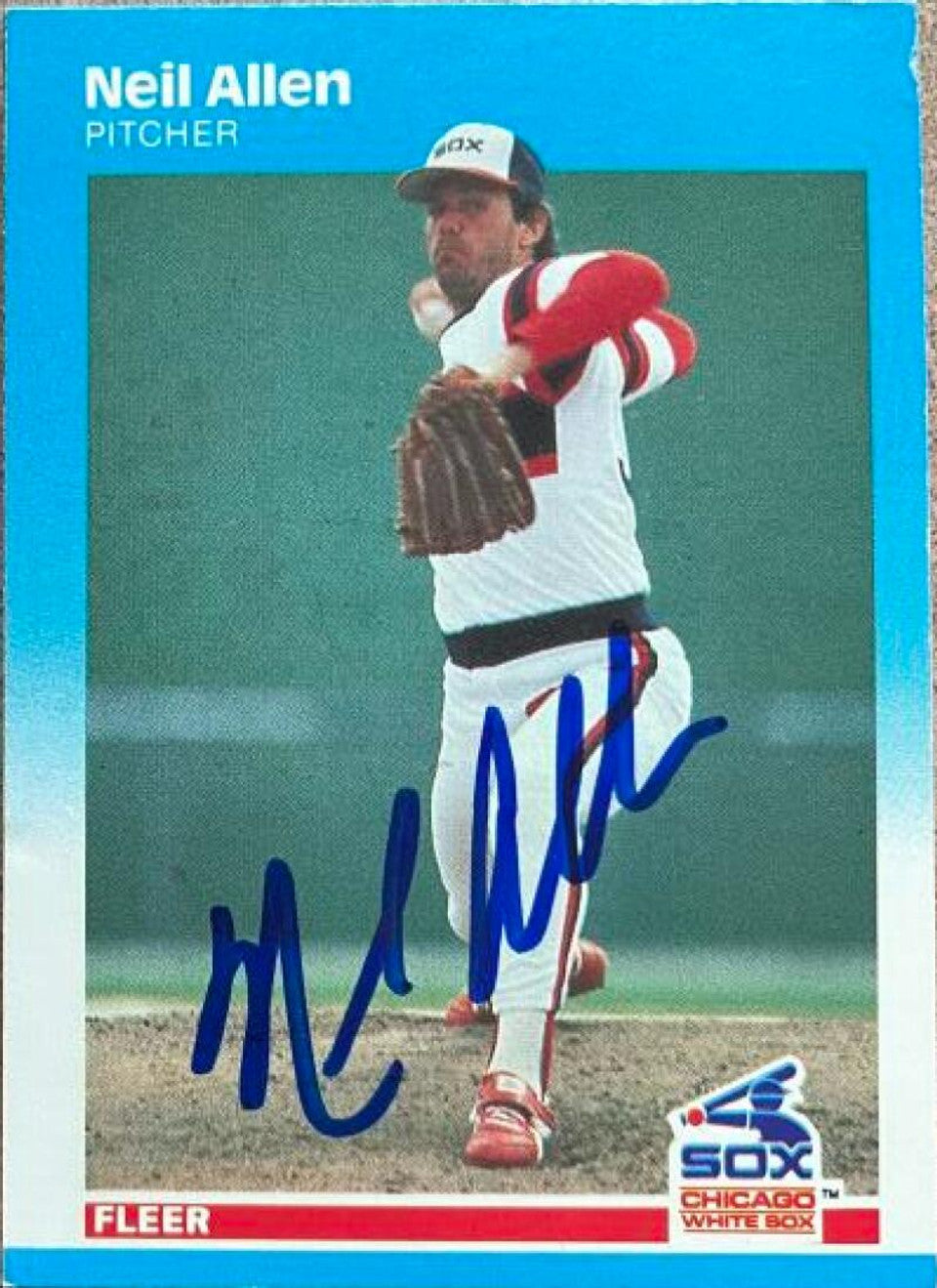 Neil Allen Signed 1987 Fleer Baseball Card - Chicago White Sox