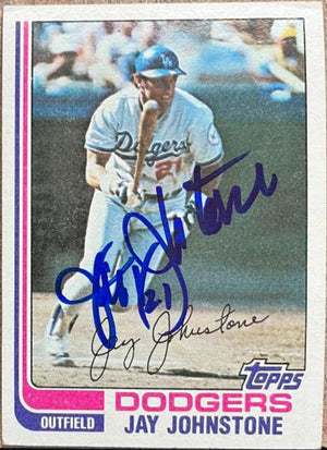ジェイ・ジョンストンが署名した 1982 トップスベースボールカード - ロサンゼルス・ドジャース