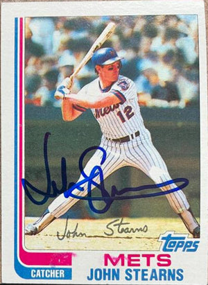 ジョン・スターンズ サイン入り 1982 トップスベースボールカード - ニューヨーク・メッツ