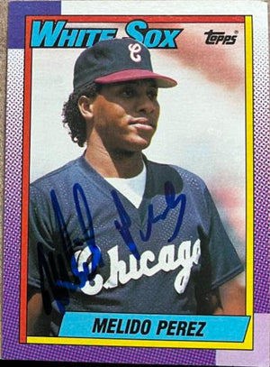 Melido Perez Signed 1990 Topps Baseball Card - Chicago White Sox