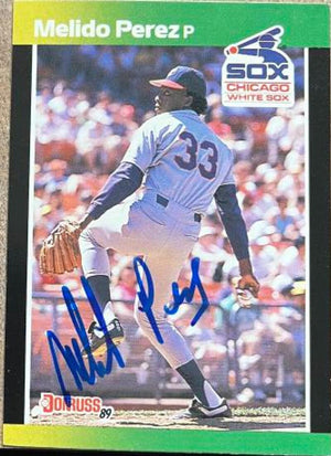 Melido Perez Signed 1989 Donruss Baseball's Best Baseball Card - Chicago White Sox