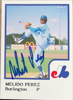 Melido Perez Signed 1986 ProCards Baseball Card - Burlington Expos