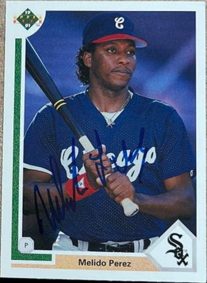 Melido Perez Signed 1991 Upper Deck Baseball Card - Chicago White Sox