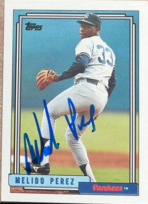 Melido Perez Signed 1992 Topps Traded Baseball Card - New York Yankees