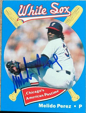 Melido Perez Signed 1989 Coca-Cola Baseball Card - Chicago White Sox