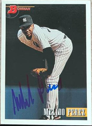 Melido Perez Signed 1993 Bowman Baseball Card - New York Yankees