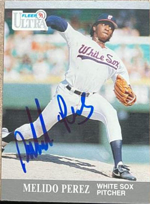 Melido Perez Signed 1991 Fleer Ultra Baseball Card - Chicago White Sox