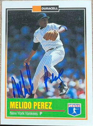 Melido Perez Signed 1993 Duracell Power Players Baseball Card - New York Yankees