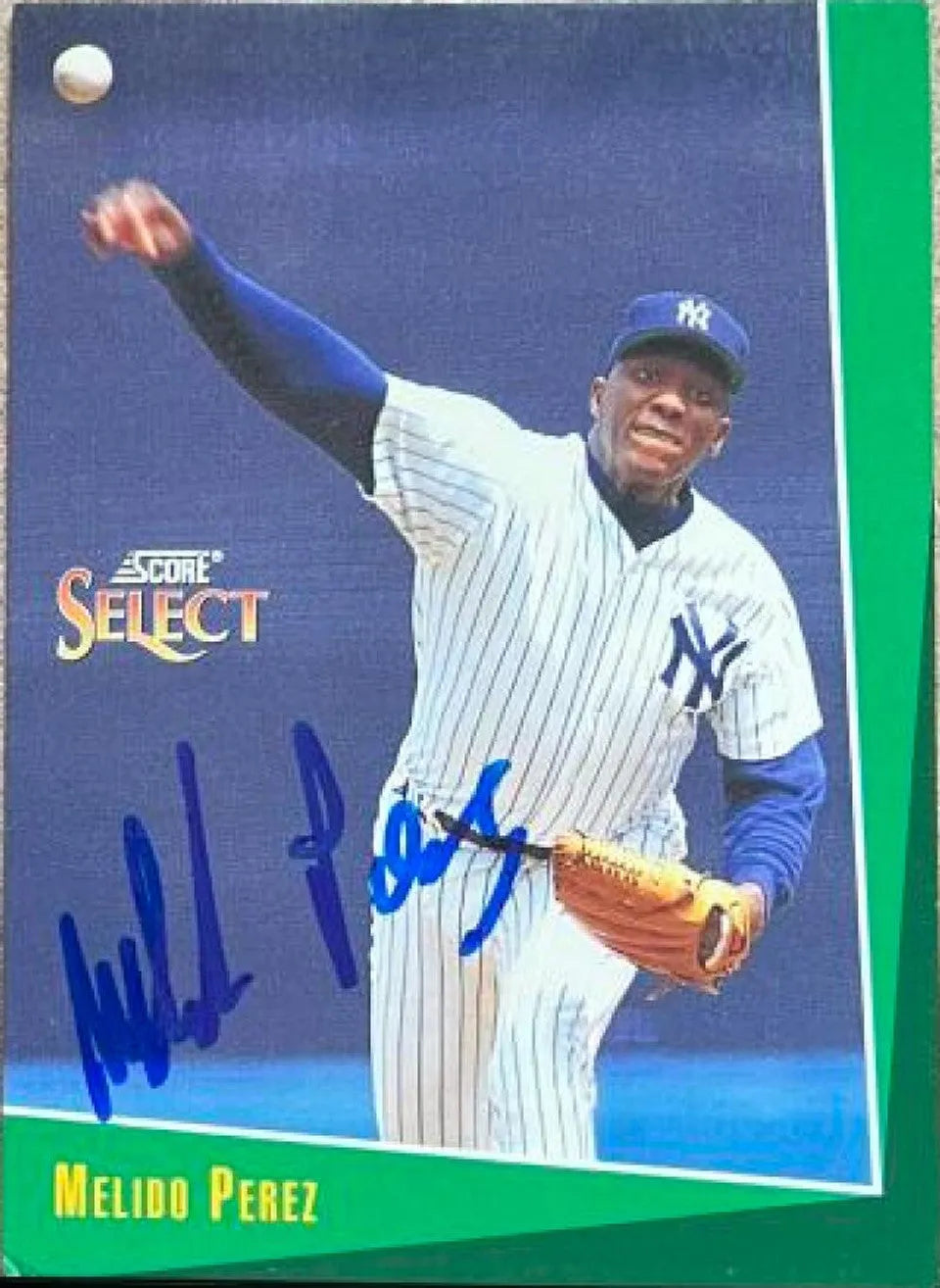 Melido Perez Signed 1993 Score Select Baseball Card - New York Yankees #116