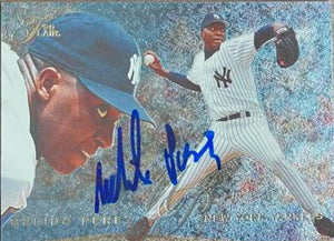 Melido Perez Signed 1995 Flair Baseball Card - New York Yankees