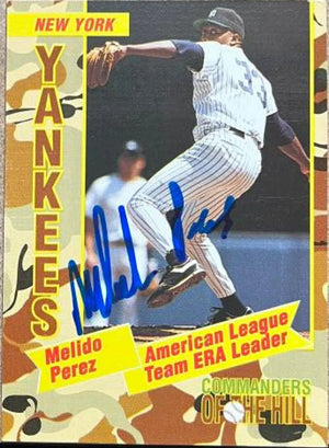 Melido Perez Signed 1993 Topps Coca-Cola Commanders of the Hill Baseball Card - New York Yankees