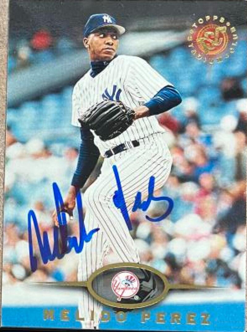 Melido Perez Signed 1995 Stadium Club Baseball Card - New York Yankees