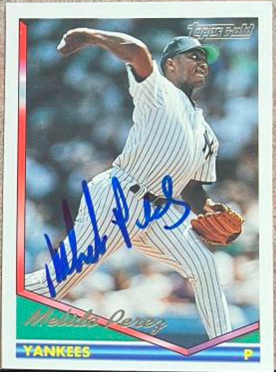 Melido Perez Signed 1994 Topps Gold Baseball Card - New York Yankees