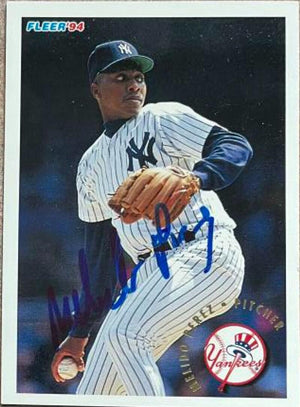 Melido Perez Signed 1994 Fleer Baseball Card - New York Yankees
